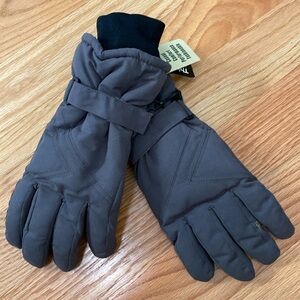 NWT Adult 3M Thinsulate 🎿 Ski 🧤 Gloves L Women’s Velcro adjustable Grey/Black